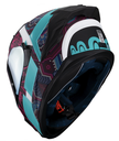 CASCO INTEGRAL HAX OBSIDIAN DOBLE VISOR HUICHOL NEGRO AQUA MATE