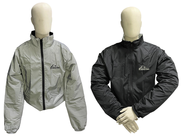 CHAQUETA CORTAVIENTOS SMART BIKER REFLECTIVA ECO BLACK STONE DOBLE FAZ CABALLERO