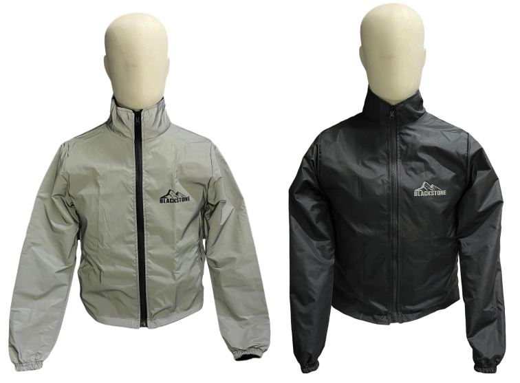 CHAQUETA CORTAVIENTOS SMART BIKER REFLECTIVA ECO BLACK STONE DOBLE FAZ DAMA