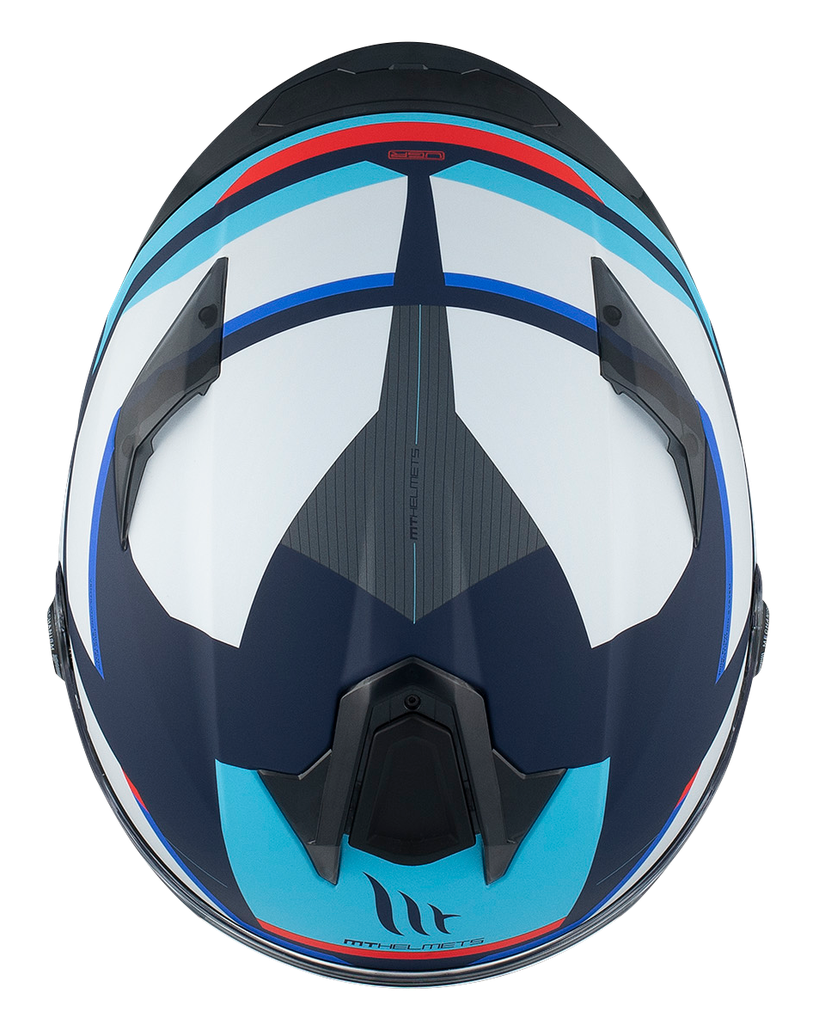 CASCO INTEGRAL MT FF106B TARGO S KAY C7 AZUL BLANCO MATE ECE R22.06