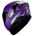 CASCO INTEGRAL HAX OBSIDIAN DOBLE VISOR SOLID MORADO PLATA MATE