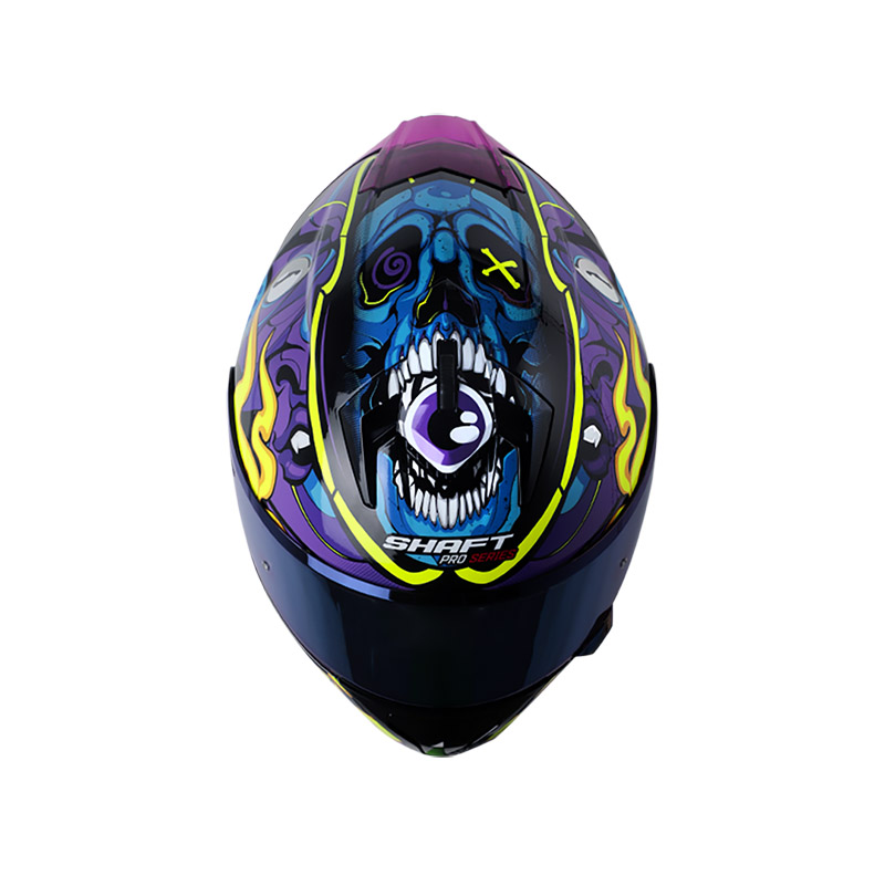 CASCO INTEGRAL SHAFT SHPRO610 EVO DOBLE VISOR THE REPTULEX NEGRO MORADO-INCLUYE PINLOCK