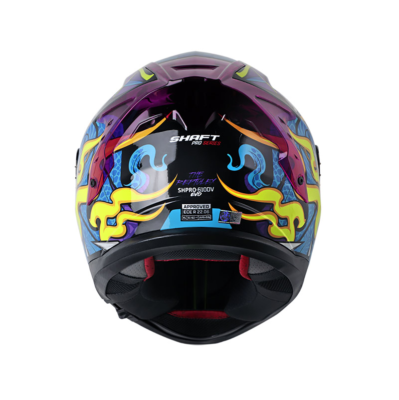 CASCO INTEGRAL SHAFT SHPRO610 EVO DOBLE VISOR THE REPTULEX NEGRO MORADO-INCLUYE PINLOCK