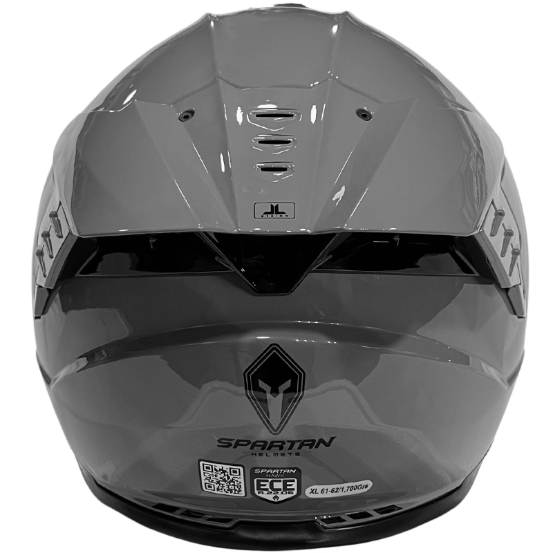 CASCO INTEGRAL SPARTAN DOBLE VISOR HAWKEVO SOLID A12 GRIS BRILLO