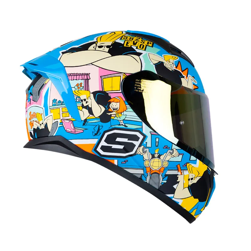 CASCO INTEGRAL SHAFT SH582SP EVO JOHNY BRAVO AZUL FULL COLOR MATE