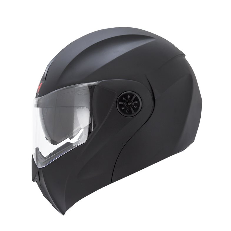 CASCO ABATIBLE ICH 3110DOT DOBLE VISOR PLANO NEGRO MATE VISOR TRANSPARENTE