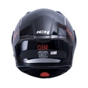 CASCO ABATIBLE ICH 3120 DOBLE VISOR CLEAR NEGRO NARANJA BRILLO
