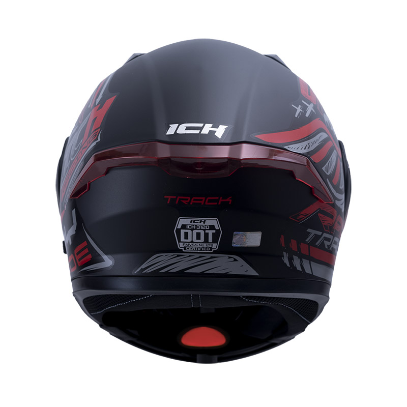 CASCO ABATIBLE ICH 3120 DOBLE VISOR TRACK NEGRO ROJO MATE