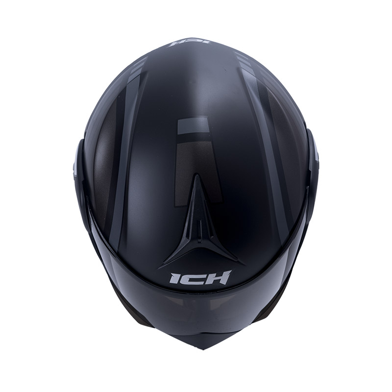 CASCO ABATIBLE ICH 3110DOT DOBLE VISOR BLITZ NEGRO GRIS MATE