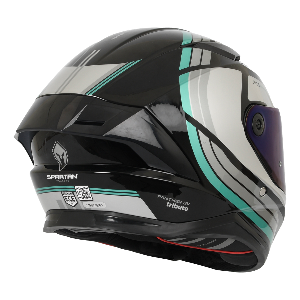 CASCO INTEGRAL SPARTAN DOBLE VISOR PANTHER TRIBUTE B6 BRILLO 