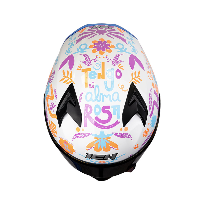 CASCO INTEGRAL ICH 503 ED. ESPECIAL VALENTIA BLANCO NARANJA