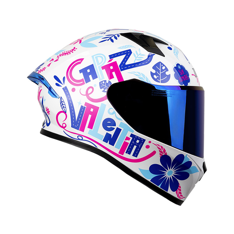 CASCO INTEGRAL ICH 503 ED. ESPECIAL VALENTIA BLANCO AZUL BRILLO