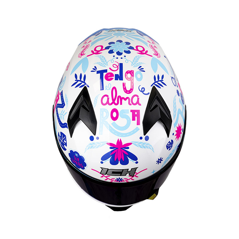 CASCO INTEGRAL ICH 503 ED. ESPECIAL VALENTIA BLANCO AZUL BRILLO