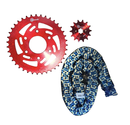 KIT DE ARRASTRE CASSARELLA BAJAJ PULSAR NS 200 ROJO 6 HUECOS