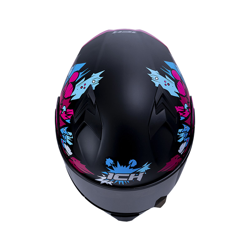CASCO ABATIBLE ICH 3120 DOBLE VISOR COMIC BOOM NEGRO FUCSIA MATE VISOR NEGRO