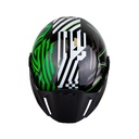 CASCO ABIERTO ICH 102 SPECIAL REY DE COPAS NEGRO VERDE VISOR SILVER