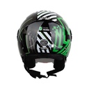 CASCO ABIERTO ICH 102 SPECIAL REY DE COPAS NEGRO VERDE VISOR SILVER