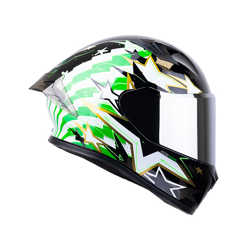 CASCO INTEGRAL ICH 503 ED. SPECIAL MAS CAMPEÓN NEGRO VERDE VISOR SILVER