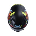 CASCO ABATIBLE ICH 3120 DOBLE VISOR COMIC BOOM NEGRO NARANJA MATE VISOR AZUL