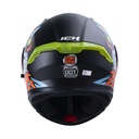 CASCO ABATIBLE ICH 3120 DOBLE VISOR COMIC BOOM NEGRO NARANJA MATE VISOR AZUL