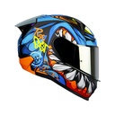 CASCO INTEGRAL SHAFT SH560 EVO MENFIS AZUL NARANJA MATE