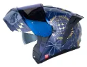 CASCO ABATIBLE SHAFT PRO 4200 DOBLE VISOR NEO GHOTIC AZUL OSCURO GRIS OSCURO BRILLO