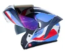 CASCO ABATIBLE SHAFT PRO 4200 DOBLE VISOR BURNT GRIS CLARO ROJO BRILLO
