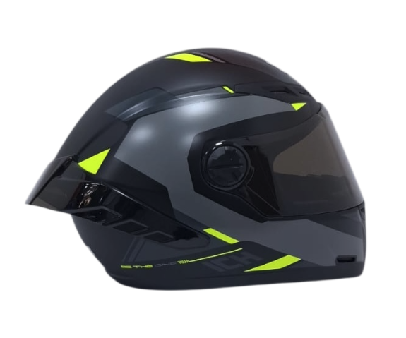 CASCO INTEGRAL ICH 501SP BRAZUK NEGRO GRIS OSCURO AMARILLO MATE VISOR NEGRO