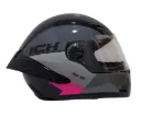 CASCO INTEGRAL ICH 501SP FUNN NEGRO FUCSIA GRIS BRILLO VISOR TRANSPARENTE