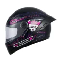 CASCO INTEGRAL ICH 501SP RUTERO NEGRO FUCSIA BLANCO  BRILLO VISOR TRANSPARENTE