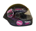 CASCO INTEGRAL ICH 501SP RUTERO NEGRO FUCSIA BLANCO VISOR TRANSPARENTE BRILLO