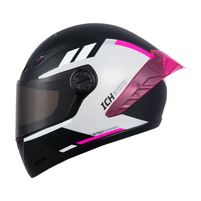 [214705] CASCO INTEGRAL ICH 501SP HCI NEGRO GRIS CLARO FUCSIA MATE VISOR NEGRO (S)
