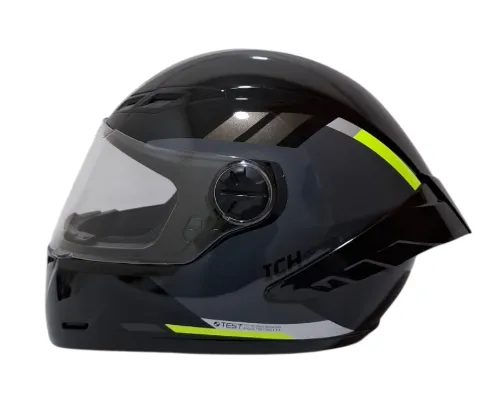 CASCO INTEGRAL ICH 501SP HCI NEGRO GRIS OSCURO AMARILLO BRILLO VISOR TRANSPARENTE