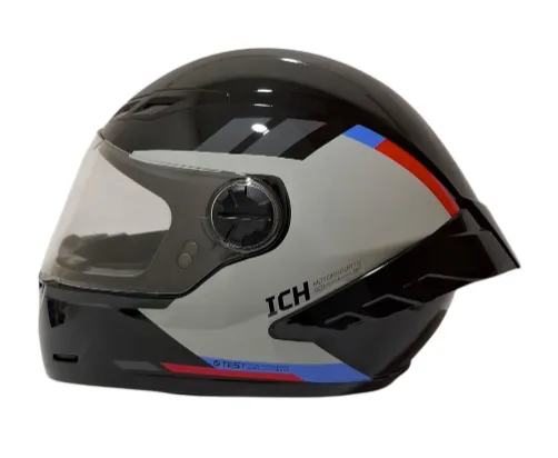CASCO INTEGRAL ICH 501SP HCI NEGRO GRIS ROJO BRILLO VISOR TRANSPARENTE