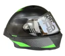 CASCO INTEGRAL ICH 503 ZEIBA NEGRO GRIS OSCURO VERDE MATE VISOR SILVER