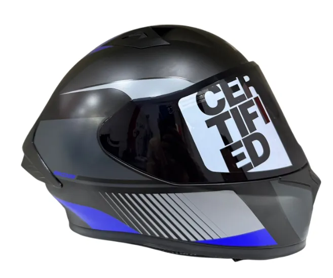 CASCO INTEGRAL ICH 503 ZEIBA NEGRO GRIS OSCURO AZUL MATE VISOR NEGRO (S)