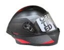 CASCO INTEGRAL ICH 503 ZEIBA NEGRO GRIS OSCURO ROJO MATE VISOR TRANSPARENTE