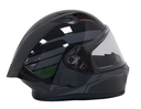 CASCO INTEGRAL ICH 503 BUNCH NEGRO GRIS OSCURO VERDE MILITAR BRILLO VISOR TRANSPARENTE