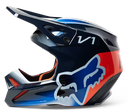 CASCO CROSS FOX V1 TOXSYK  AZUL OSCURO NARANJA BRILLO
