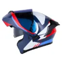 CASCO ABATIBLE X-ONE 3000 RS DOBLE VISOR STOPPER AZUL OSCURO ROJO BRILLO