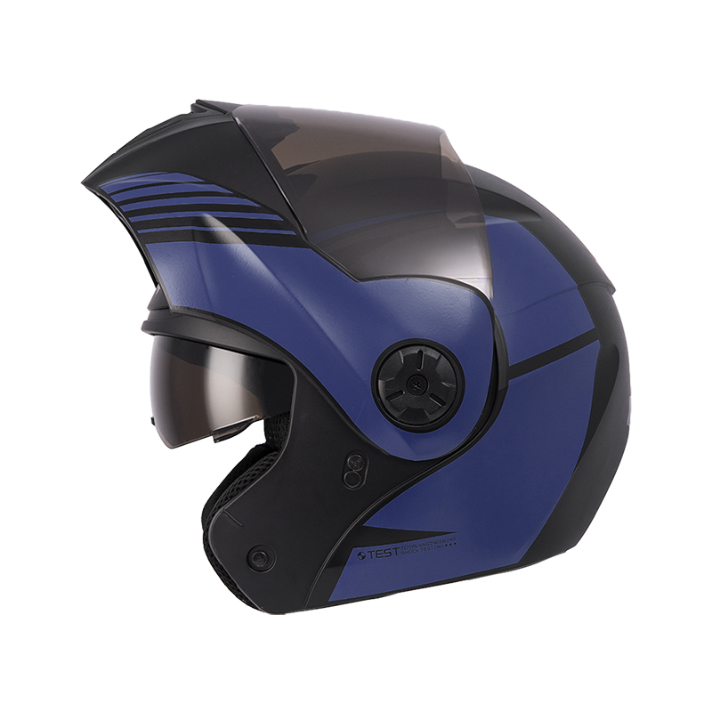 CASCO ABATIBLE ICH 3110 DOBLE VISOR XMAL NEGRO AZUL OSCURO MATE VISOR NEGRO (S)