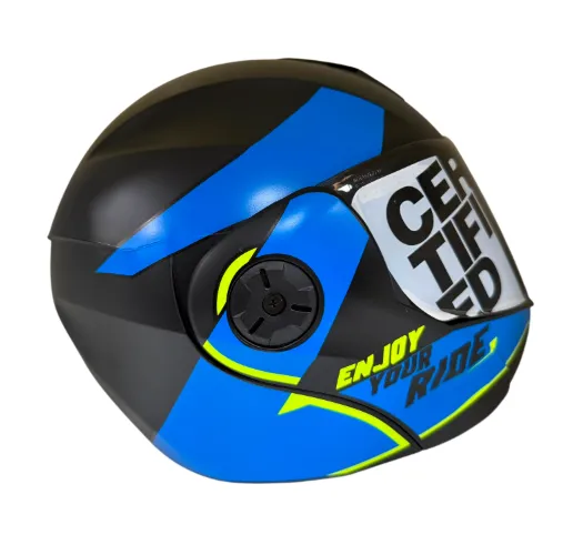 CASCO ABATIBLE ICH 3110 DOBLE VISOR TREAT NEGRO AZUL AMARILLO MATE VISOR NEGRO