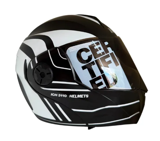 CASCO ABATIBLE ICH 3110 DOBLE VISOR REPLACED NEGRO BLANCO BLANCO MATE VISOR NEGRO