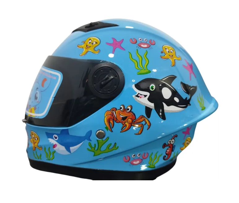 CASCO NIÑO INTEGRAL H308 BALLENA AZUL BRILLO