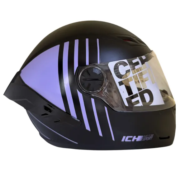 CASCO INTEGRAL ICH 501SP LAUDA NEGRO MORADO CLARO MATE VISOR TRANSPARENTE