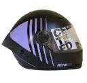 CASCO INTEGRAL ICH 501SP LAUDA NEGRO MORADO CLARO MATE VISOR TRANSPARENTE