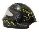 CASCO INTEGRAL ICH 503 FINYKIT NEGRO AMARILLO AZUL OSCURO MATE VISOR TRANSPARENTE