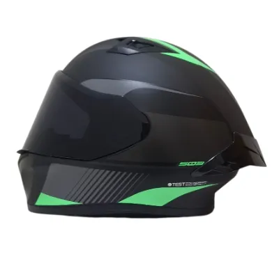 CASCO INTEGRAL ICH 503 ZEIBA NEGRO GRIS OSCURO VERDE MATE VISOR NEGRO