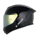 CASCO INTEGRAL LS2 820 SOLID NEGRO BRILLO VISOR DORADO