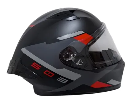 CASCO INTEGRAL ICH 503 NASUS NEGRO GRIS OSCURO ROJO MATE VISOR TRANSPARENTE (S)